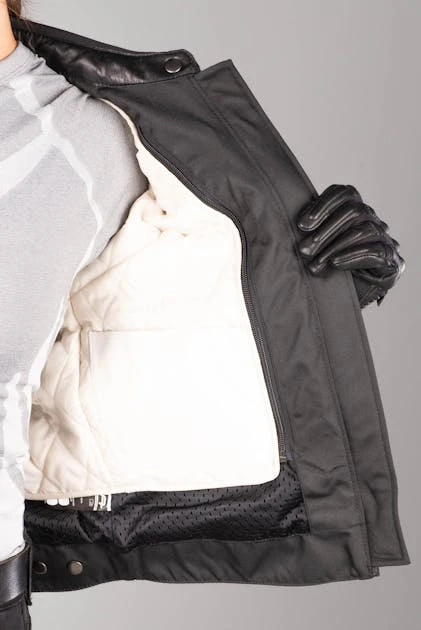 Giacca Moto Donna Segura Stripe Nero-Grigio-Argento 13 Giacca Moto Donna Segura Stripe Nero-Grigio-Argento - immagine 13