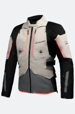 Giacca Moto Ixon VIDAR Grigio-Verde-Rosso