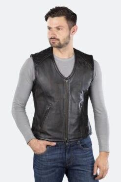 Gilet In Pelle Richa Gilet Colt Vintage Leather Marrone