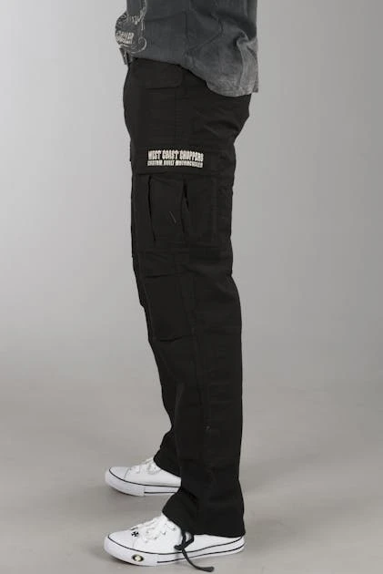 Pantaloni West Coast Choppers M 65 Cargo Nero Vintage 3 Pantaloni West Coast Choppers M 65 Cargo Nero Vintage - immagine 3