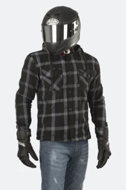 Camicia Con Cappuccio Richa Lumber Nero-Grigio