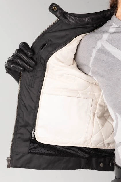 Giacca Moto Donna Segura Stripe Nero-Grigio-Argento 14 Giacca Moto Donna Segura Stripe Nero-Grigio-Argento - immagine 14