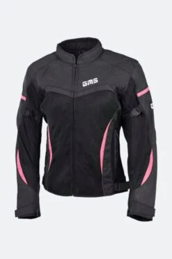 Giacca Moto Donna GMS Tara Mesh Nero-Rosa