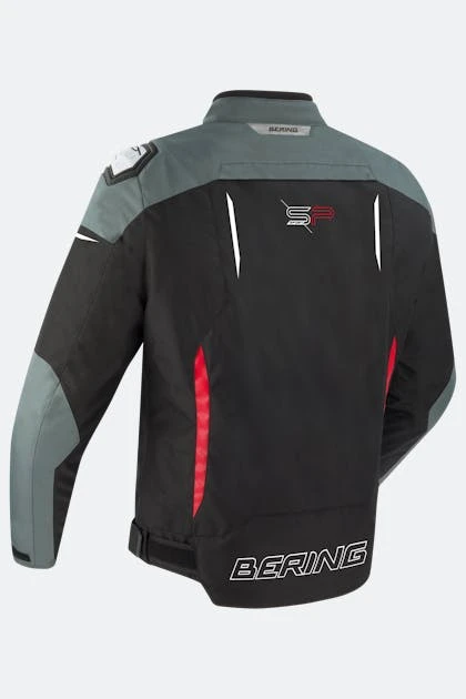 Giacca Moto Bering Gang Nero-Grigio-Rosso 2 Giacca Moto Bering Gang Nero-Grigio-Rosso - immagine 2