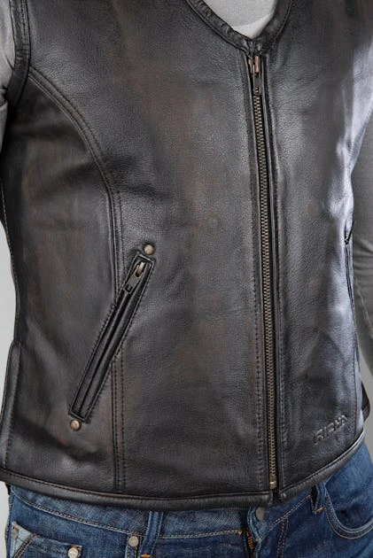 Gilet In Pelle Richa Gilet Colt Vintage Leather Marrone 6 Gilet In Pelle Richa Gilet Colt Vintage Leather Marrone - immagine 6