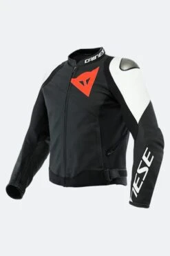 Giacca Moto Dainese Sportiva Nero-Bianco