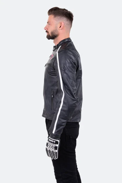 Giacca Moto Ride & Sons Heritage Racing Grand Prix Nera 3 Giacca Moto Ride & Sons Heritage Racing Grand Prix Nera - immagine 3