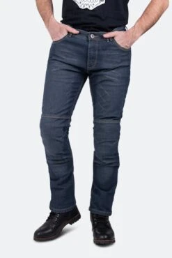 Jeans Moto Course Rocker Rinforzati In Aramide Taglio Dritto/Regular Blu