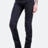 Jeans Moto Donna Course Burnout Rinforzati In Aramide Slim Fit Neri