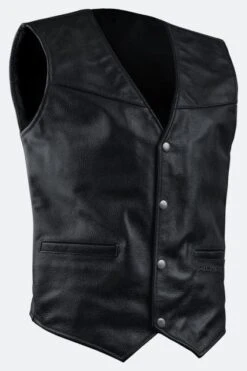 Gilet In Pelle Richa Con Lacci Nero