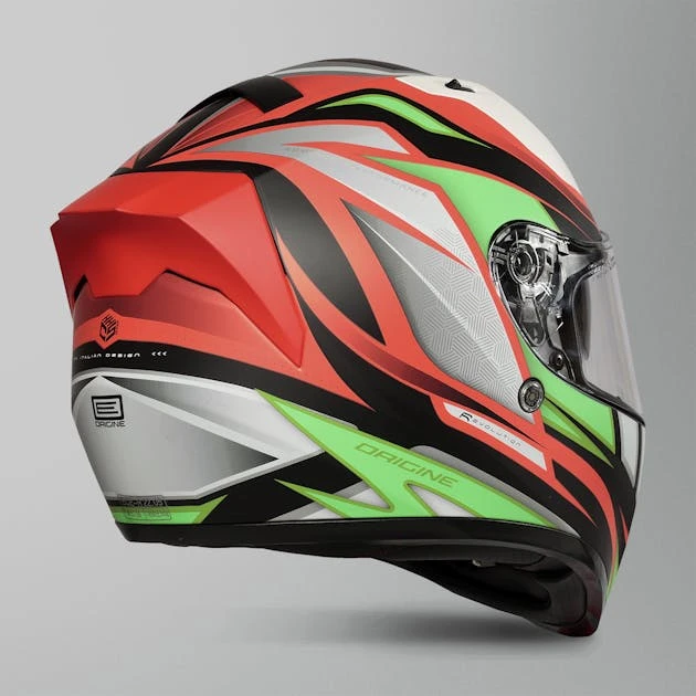Casco Integrale Origine Strada Revolution Fluo-Verde-Rosso-Nero 2 Casco Integrale Origine Strada Revolution Fluo-Verde-Rosso-Nero - immagine 2