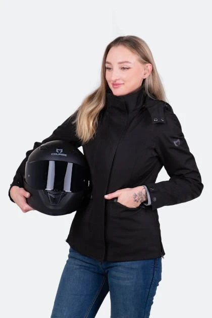 Giacca Moto Donna Course City Nera 1 Giacca Moto Donna Course City Nera