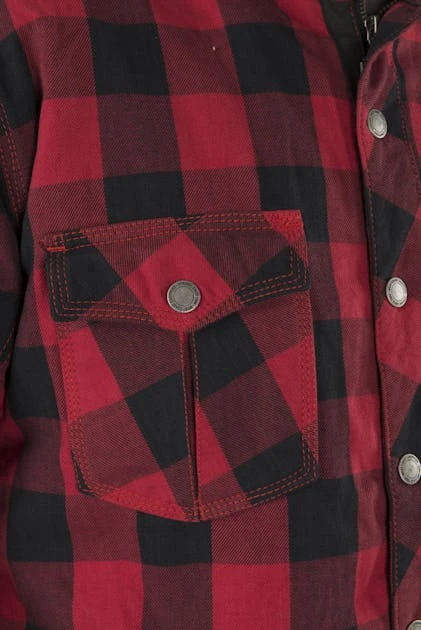 Camicia West Coast Choppers Dominator Aramid Riding Flanel Rosso-Nero 10 Camicia West Coast Choppers Dominator Aramid Riding Flanel Rosso-Nero - immagine 10