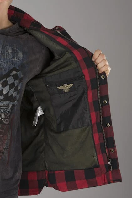 Camicia West Coast Choppers Dominator Aramid Riding Flanel Rosso-Nero 13 Camicia West Coast Choppers Dominator Aramid Riding Flanel Rosso-Nero - immagine 13