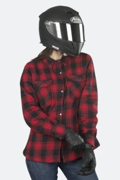 Sovracamicia Donna Course Rinforzata In Aramide Nero-Rosso