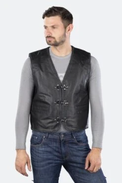Gilet In Pelle Richa Sadic Nero