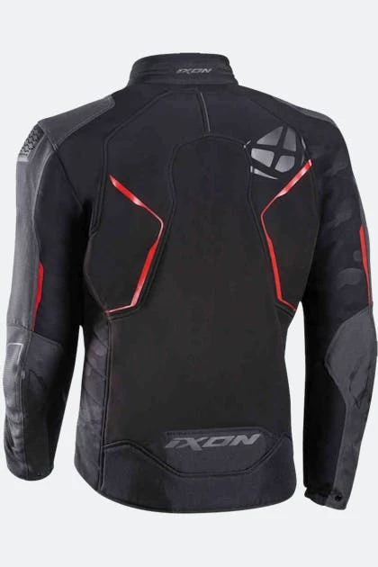 Giacca Moto Ixon Cell Nero-Grigio-Rosso 2 Giacca Moto Ixon Cell Nero-Grigio-Rosso - immagine 2