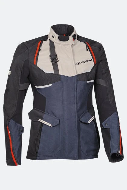 Giacca Moto Donna Ixon Eddas Beige-Blu-Nero 1 Giacca Moto Donna Ixon Eddas Beige-Blu-Nero