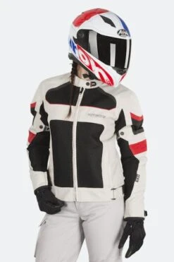 Giacca Moto Donna ON BOARD Pack Lady 3D-AIR Grigio Nero Rosso + Membrana Dry-B