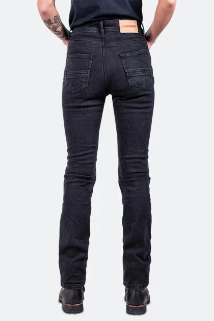 Jeans Moto Donna Course Burnout Rinforzati In Aramide Slim Fit Neri 4 Jeans Moto Donna Course Burnout Rinforzati In Aramide Slim Fit Neri - immagine 4