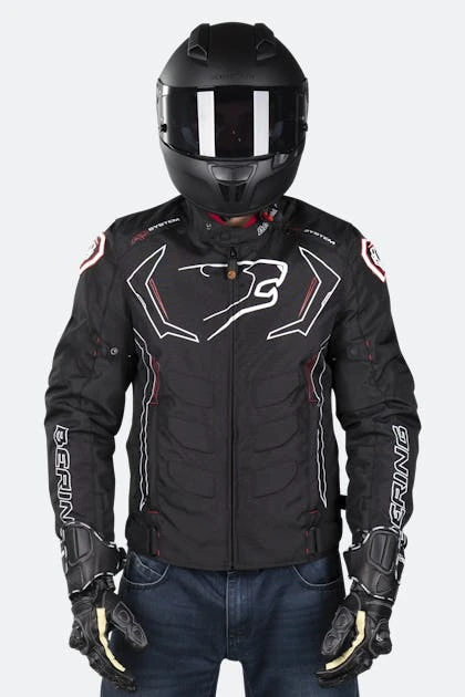 Giacca Moto Bering Guardian Nero-Bianco-Rosso 1 Giacca Moto Bering Guardian Nero-Bianco-Rosso