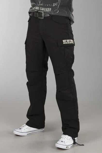 Pantaloni West Coast Choppers M 65 Cargo Nero Vintage 2 Pantaloni West Coast Choppers M 65 Cargo Nero Vintage - immagine 2