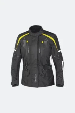 Giacca Moto Donna GMS Dayton Nero-Giallo Fluo-Bianco
